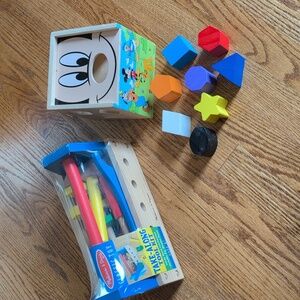 Melissa & Doug Take-Along Tool Kit and Disney Shape Sorter